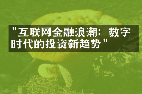 "互联网金融浪潮：数字化时代的投资新趋势"