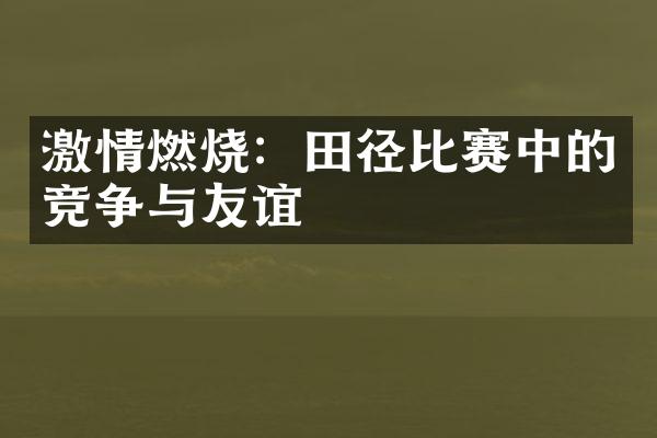 燃烧：田径比赛中的竞争与友谊