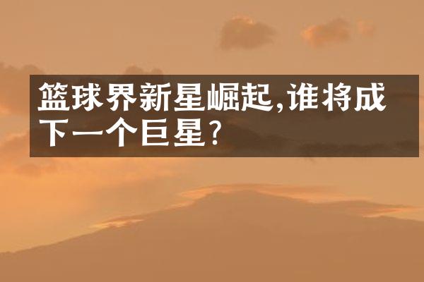 篮球界新星崛起,谁将成为下一个巨星?