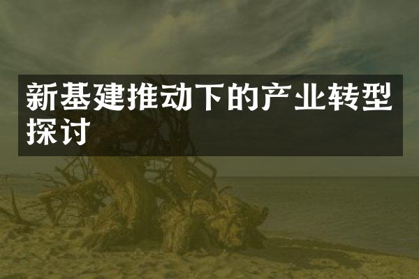 新基建推动下的产业转型探讨