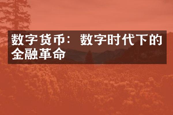 数字货币：数字时代下的金融