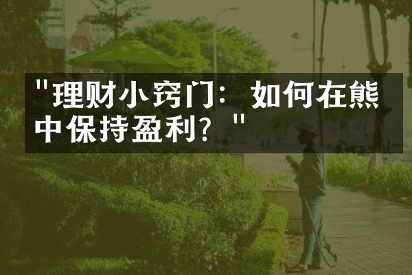 "理财小窍门：如何在熊市中保持盈利？"