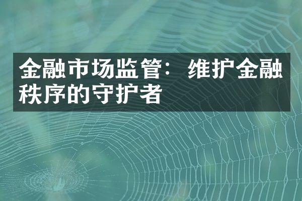 金融市场监管：维护金融秩序的守护者