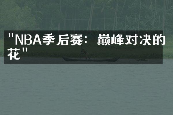 "NBA季后赛：巅峰对决的火花"