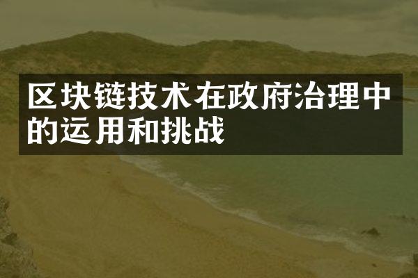 区块链技术在政府治理中的运用和挑战