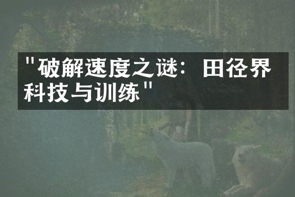 "破解速度之谜：田径界的科技与训练"