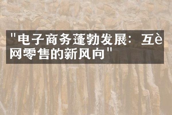 "电子商务蓬勃发展：互联网零售的新风向"