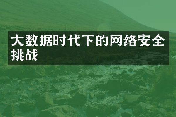 大数据时代下的网络安全挑战