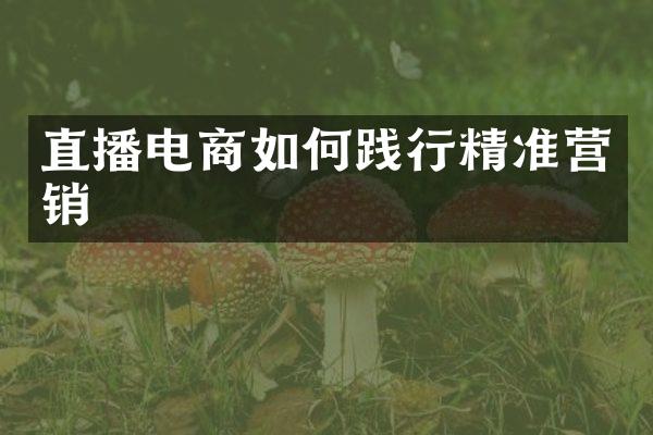 直播电商如何践行精准营销