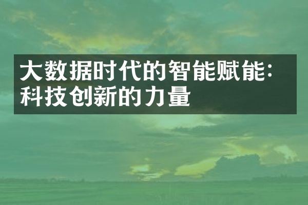 大数据时代的智能赋能：科技创新的力量