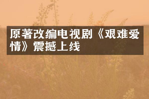 原著改编电视剧《艰难爱情》震撼上线