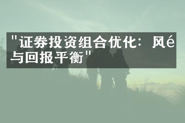 "证券投资组合优化：风险与回报平衡"