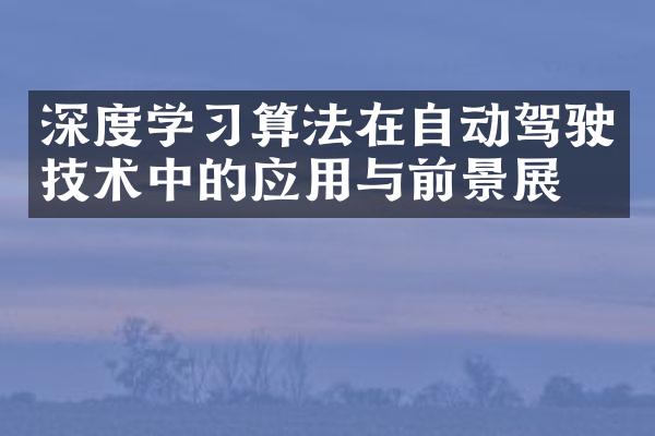 深度学习算法在自动驾驶技术中的应用与前景展望