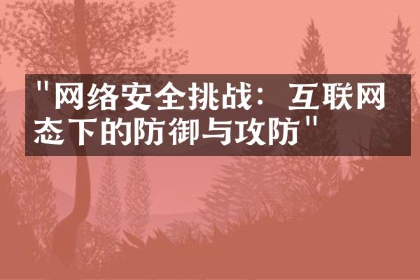 "网络安全挑战：互联网生态下的防御与攻防"