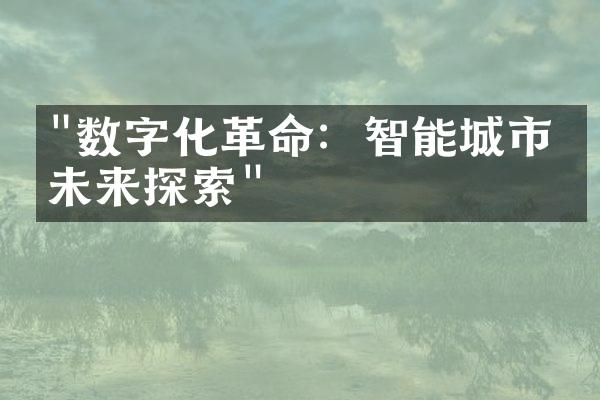 "数字化革命：智能城市的未来探索"