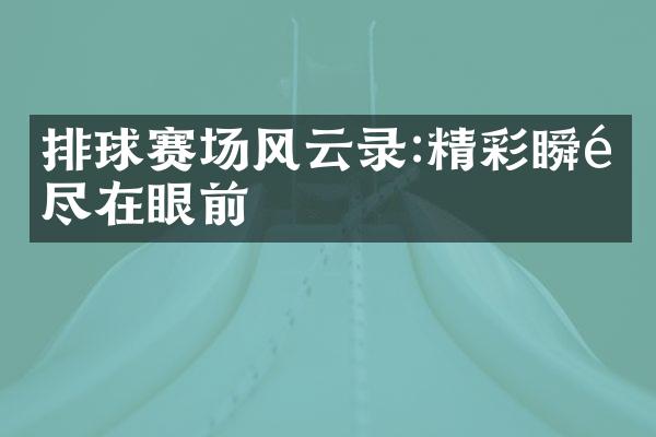 排球赛场风云录:精彩瞬间尽在眼前