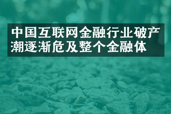 中国互联网金融行业破产潮逐渐危及整个金融体系