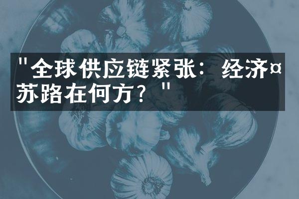 "全球供应链紧张：经济复苏路在何方？"