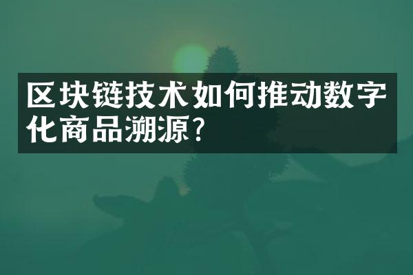 区块链技术如何推动数字化商品溯源？