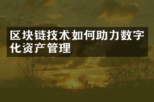 区块链技术如何助力数字化资产管理