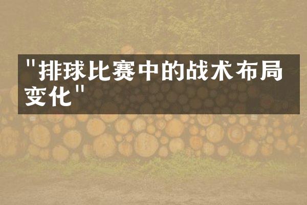 "排球比赛中的战术布局与变化"