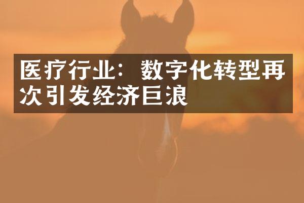 医疗行业：数字化转型再次引发经济巨浪