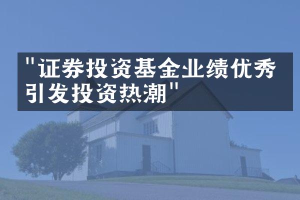 "证券投资基金业绩优秀：引发投资热潮"