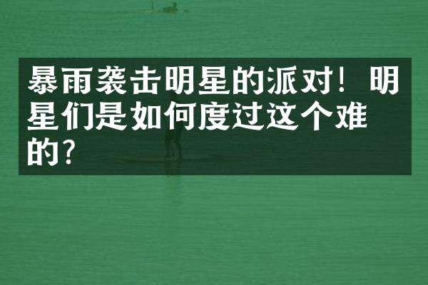 暴雨袭击明星的派对！明星们是如何度过这个难关的？