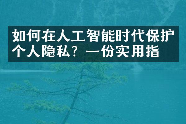 如何在人工智能时代保护个人隐私？一份实用指南