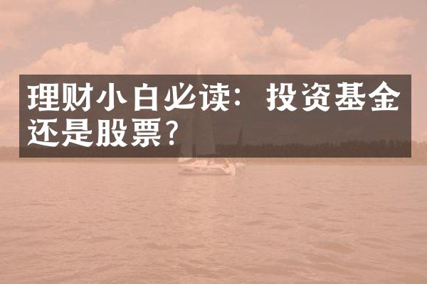 理财小白必读：投资基金还是股票？