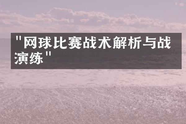 "网球比赛战术解析与战术演练"