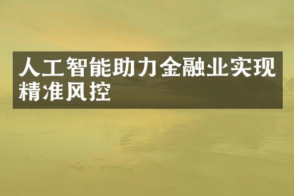 人工智能助力金融业实现精准风控