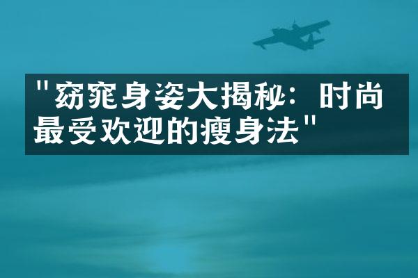 "窈窕身姿大揭秘：时尚界最受欢迎的瘦身法"