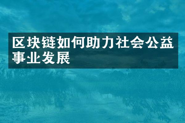 区块链如何助力社会公益事业发展