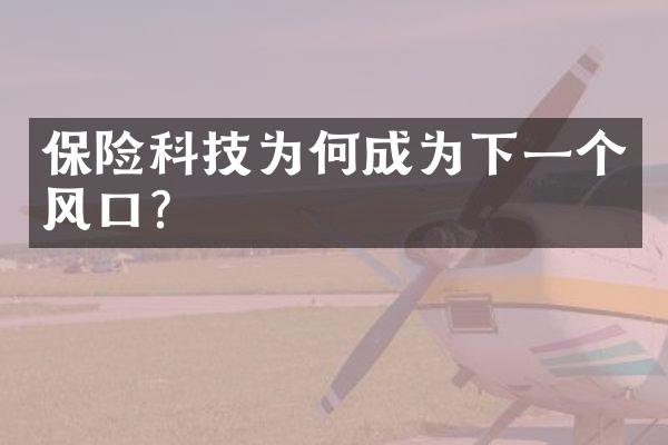 保险科技为何成为下一个风口？