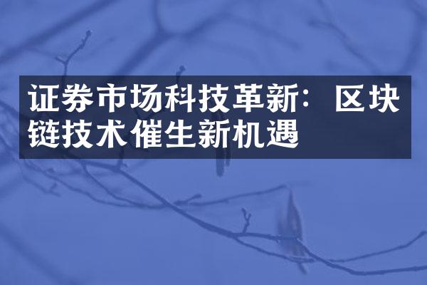 证券市场科技革新：区块链技术催生新机遇