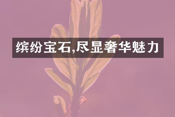 缤纷宝石,尽显奢华魅力