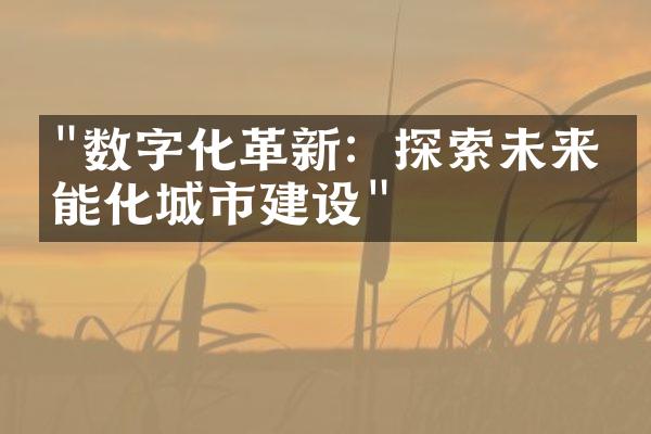 "数字化革新：探索未来智能化城市建设"