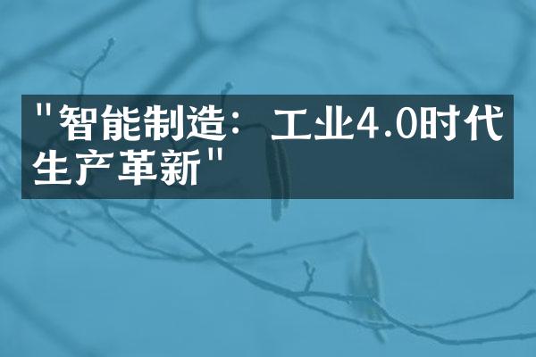 "智能制造：工业4.0时代的生产革新"