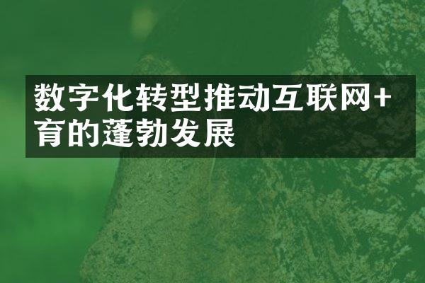 数字化转型推动互联网+教育的蓬勃发展