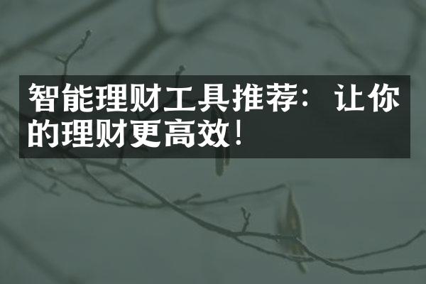 智能理财工具推荐：让你的理财更高效！