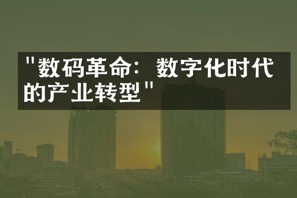 "数码革命：数字化时代下的产业转型"