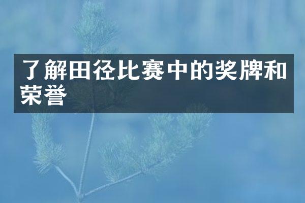 了解田径比赛中的奖牌和荣誉