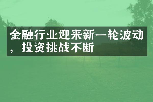 金融行业迎来新一轮波动，投资挑战不断