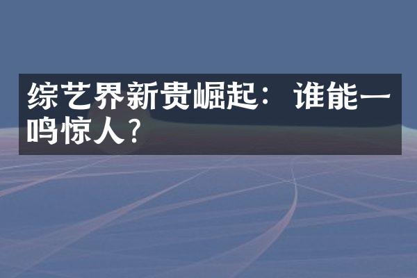 综艺界新贵崛起：谁能一鸣惊人?