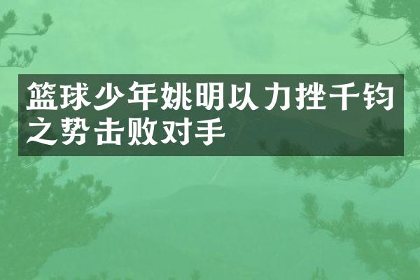 篮球少年姚明以力挫千钧之势击败对手