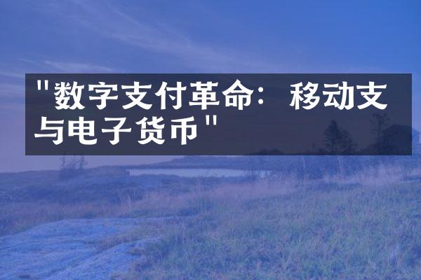 "数字支付革命：移动支付与电子货币"