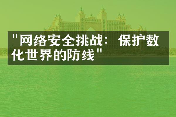 "网络安全挑战：保护数码化世界的防线"