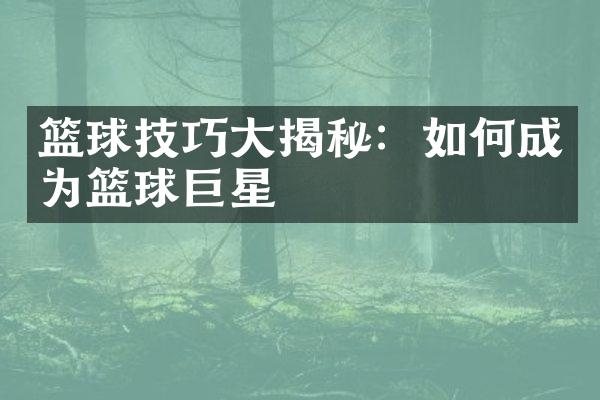 篮球技巧大揭秘：如何成为篮球巨星