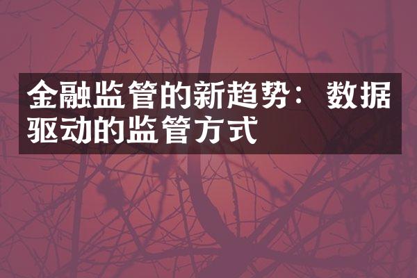 金融监管的新趋势：数据驱动的监管方式